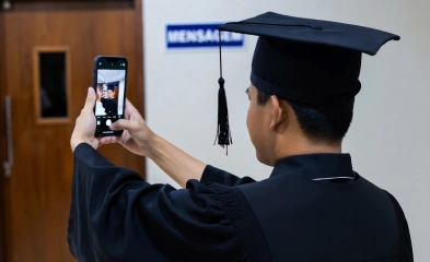 Foto do primeiro dia de formando – fotomontagem de formatura